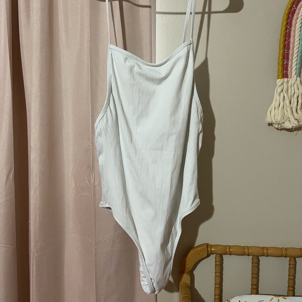 Andie White One Piece Ribbed Swim